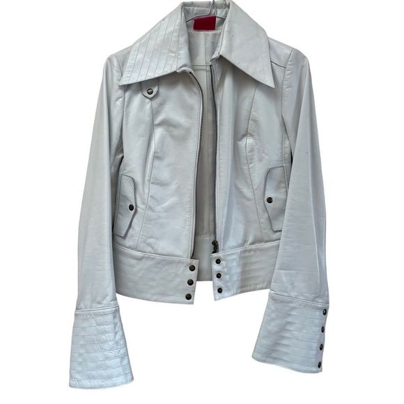 Vintage Y2K  white leather Mackage jacket XS - Picture 1 of 13